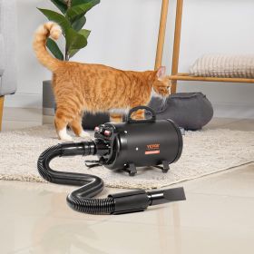 Dog Dryer, 2800W/4.3HP Dog Blow Dryer, Pet Grooming Dryer With Adjustable Speed And Temperature Control, Pet Hair Dryer With 4 Nozzles And Extend (Option: Black)