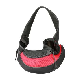 Pet Carrier for Dogs Cats Hand Free Sling Adjustable Padded Strap Tote Bag Breathable Shoulder Bag Carrying Small Dog Cat (Color: Red, size: large)