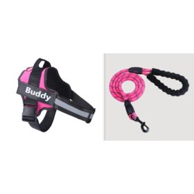 Fashion Simple Pet Leash Chest Strap Set (Option: Pink-L)